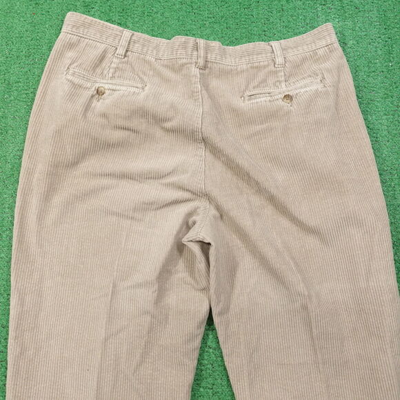 BILL BLASS BLACK LABEL CASUALS BEIGE KHAKI PLEATED CORDUROY PANTS MENS 40X30 - Picture 6 of 8